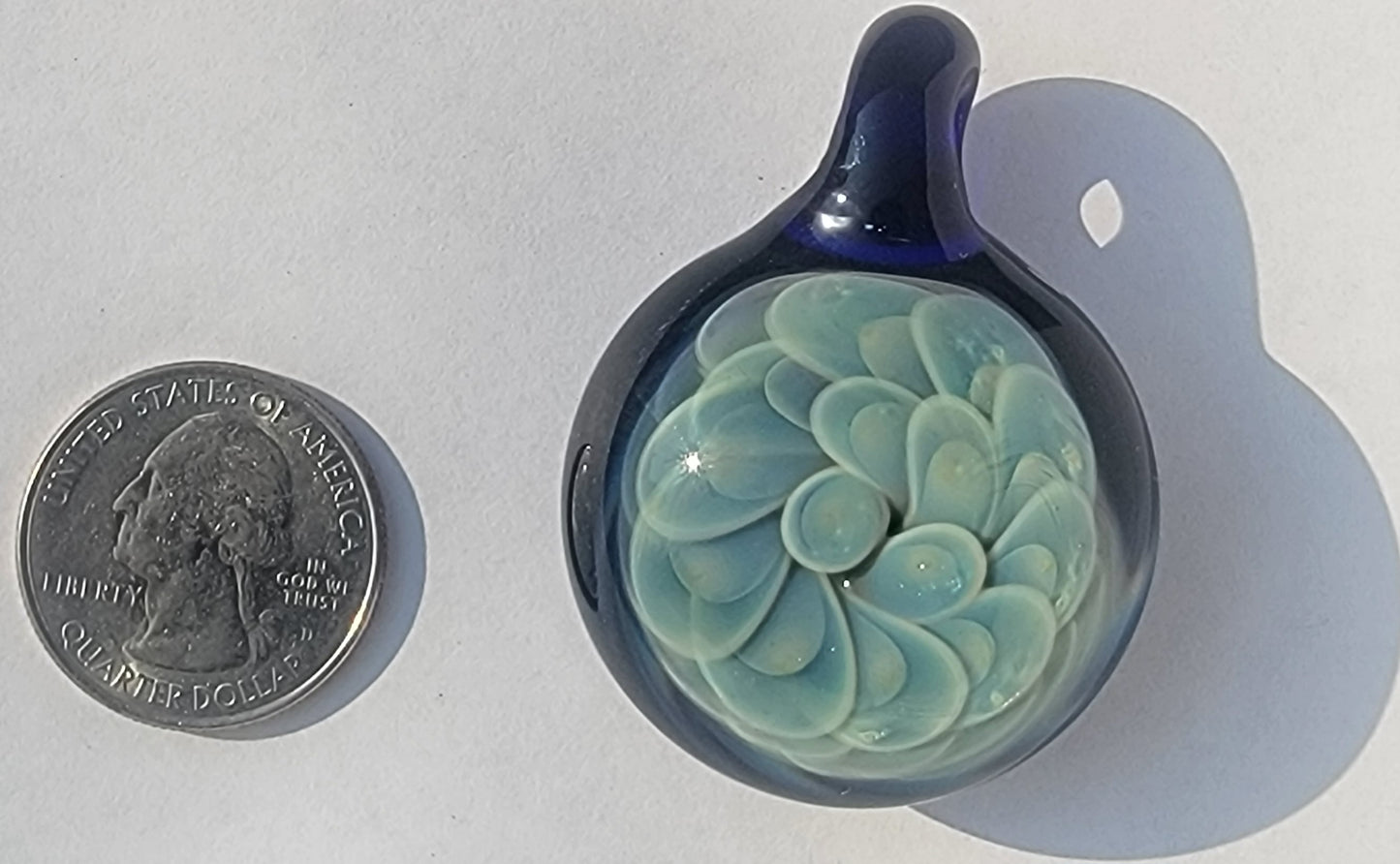 Blue flower swirl implosion